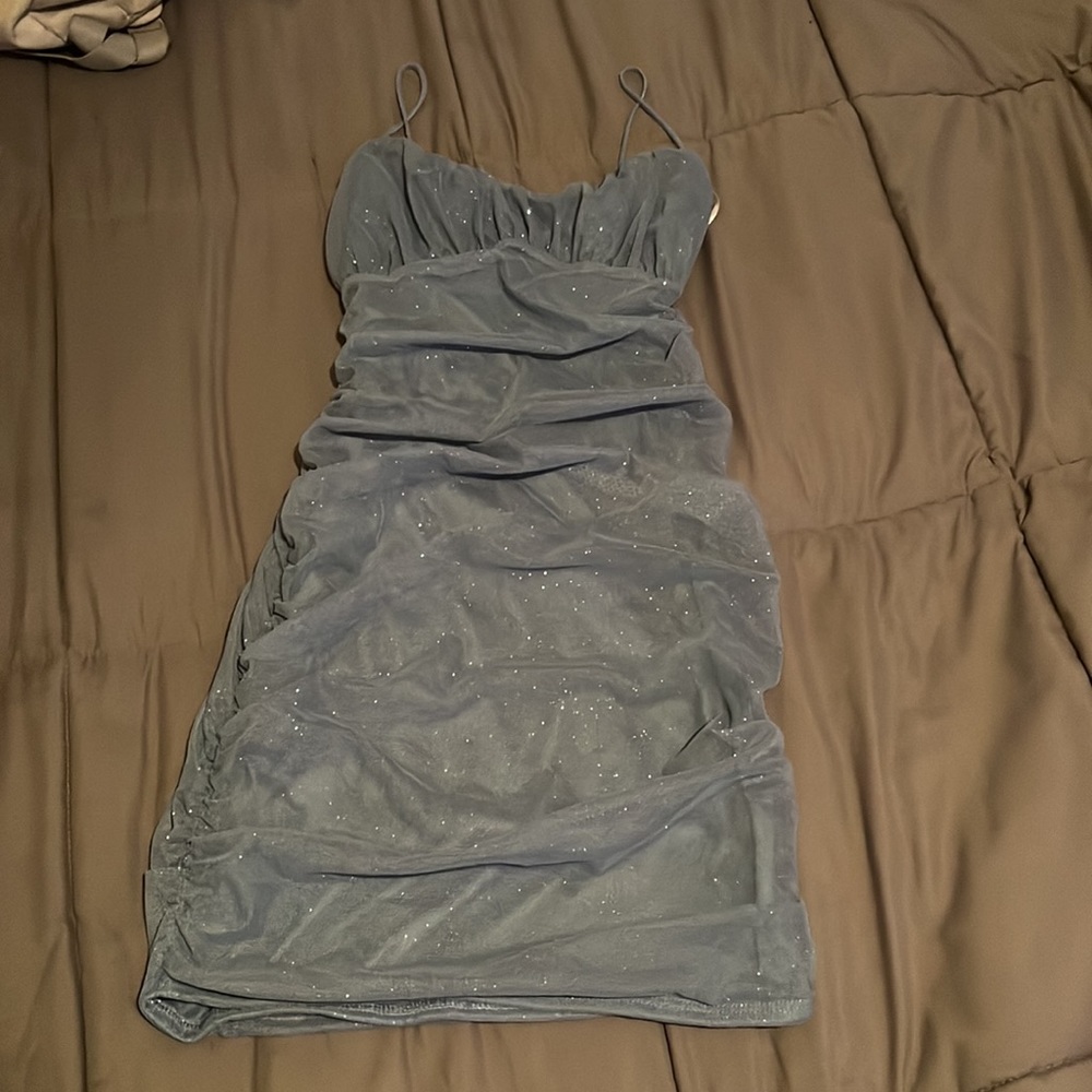 Blue Mini Dress. - Picture 2 of 6
